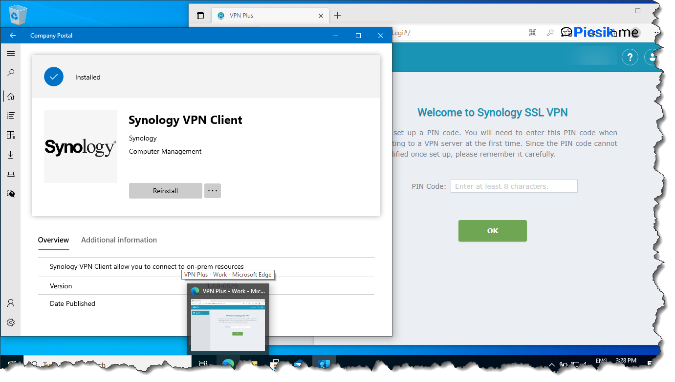 Deploy Synology VPN Client using MEM and PSAppDeployToolkit
