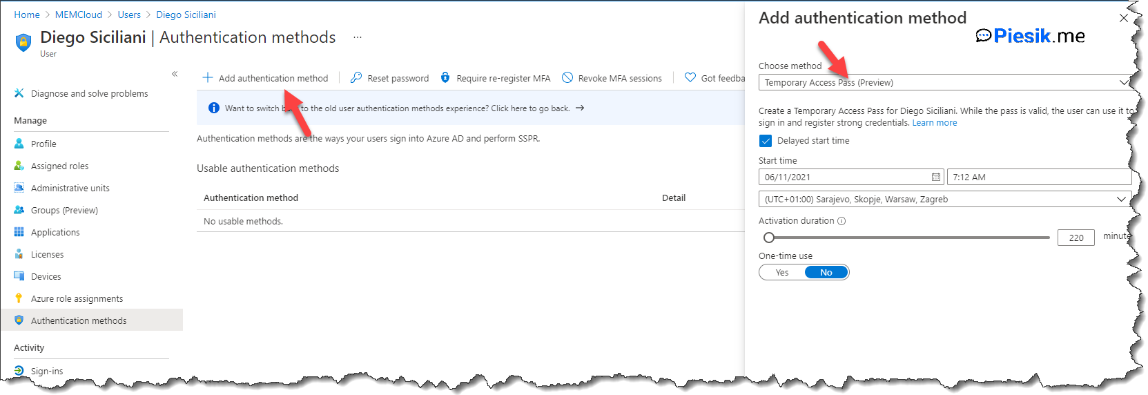 Temporary Access Pass at Azure AD