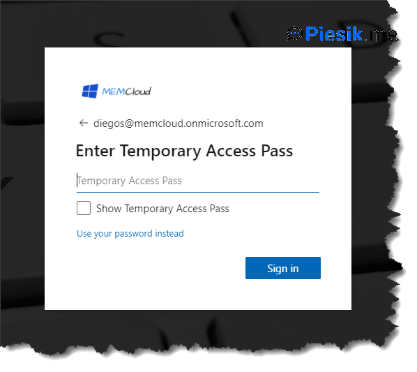 Temporary Access Pass at Azure AD