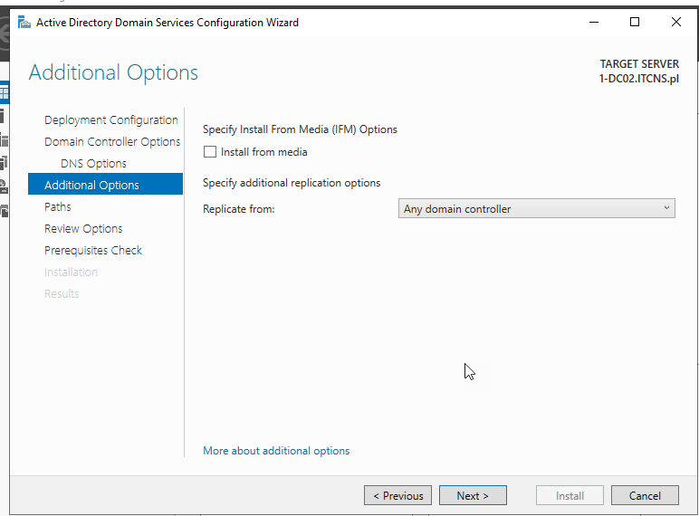 Windows Server 2019 – dodatkowy kontroler domeny